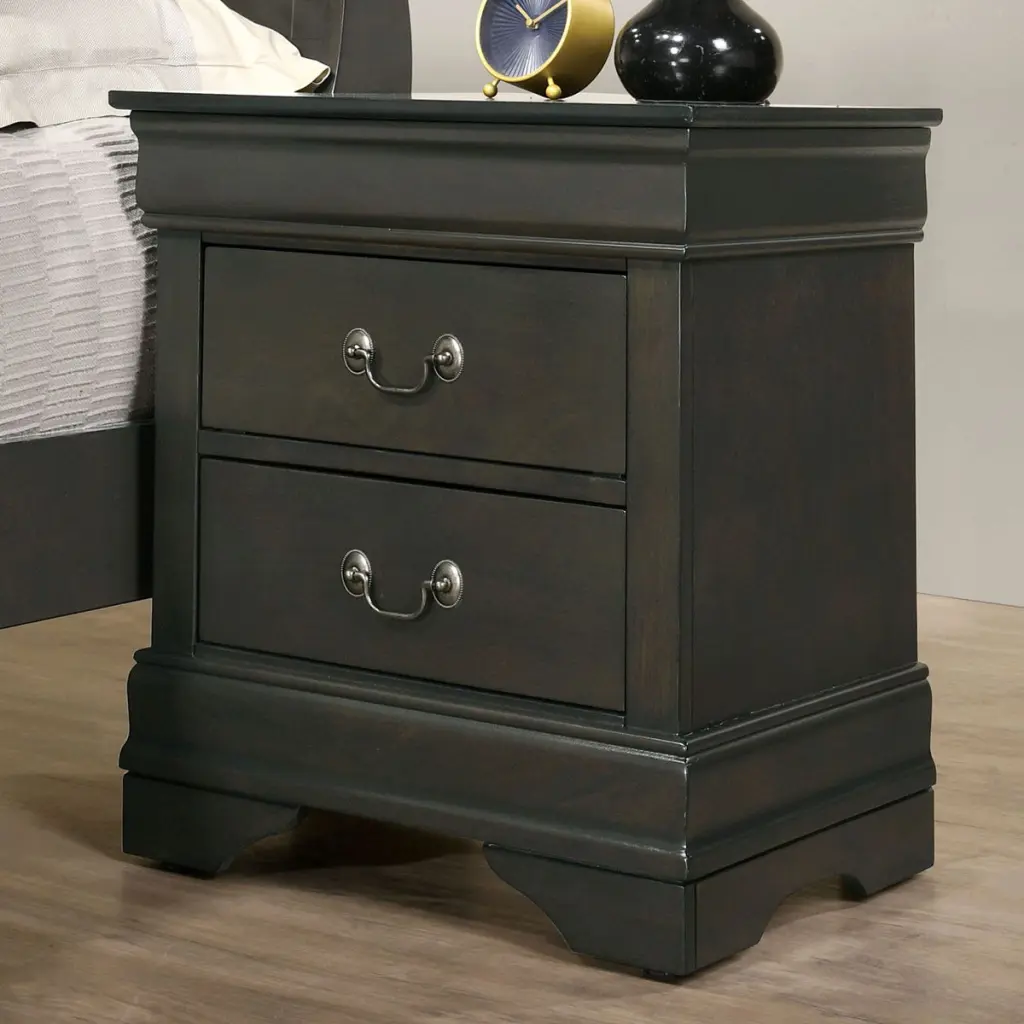 1Pc Nightstand Gray Louis Philippe Style Solid Timber and English Dovetail Construction kanepe