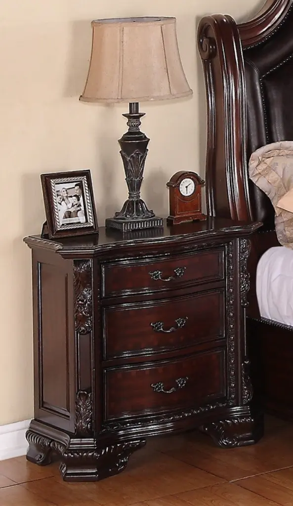 1Pc Traditional Nightstand End Table Three Storage Drawers Brown kanepe