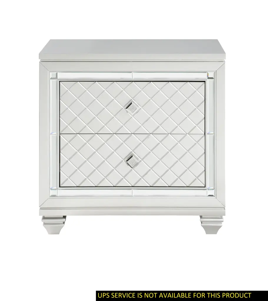 Classic Shiny Metal Nightstand Gemstone Pattern Drawers kanepe