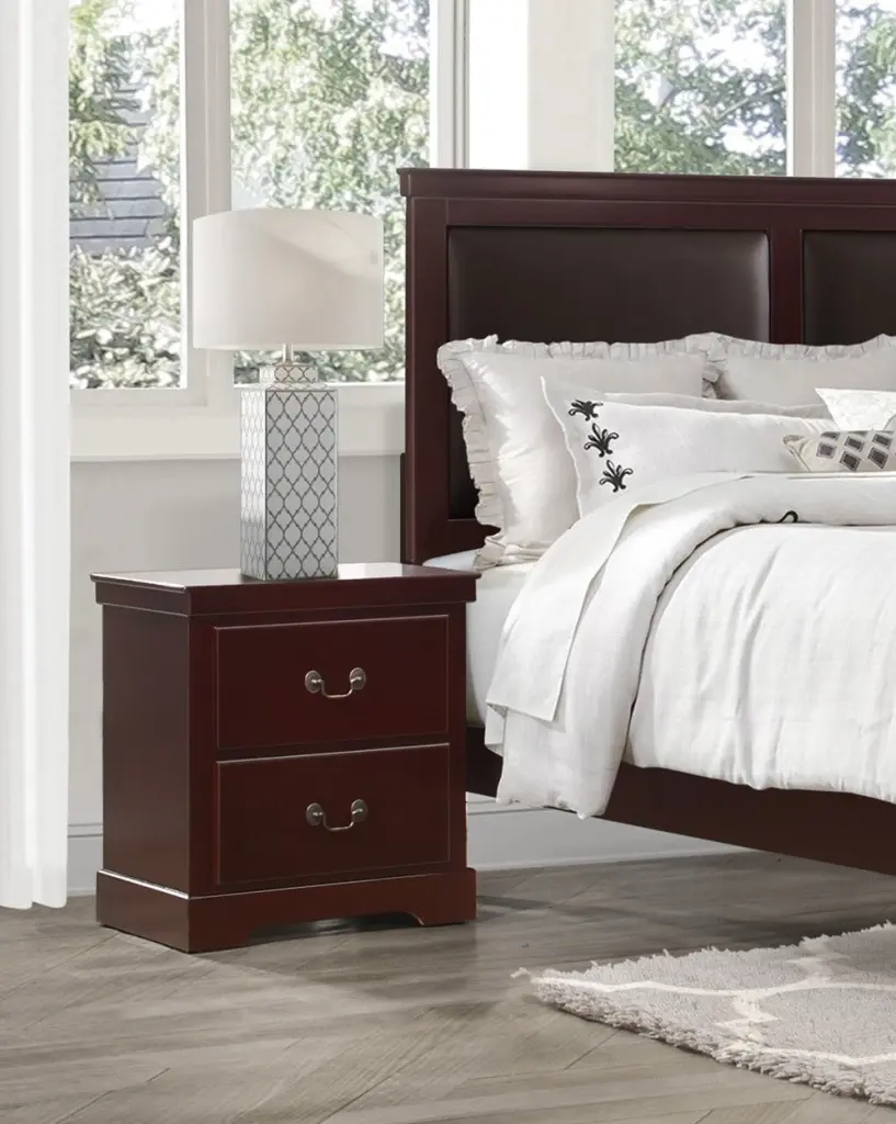 Classic Traditional 2 Drawers Nightstand Cherry Finish kanepe