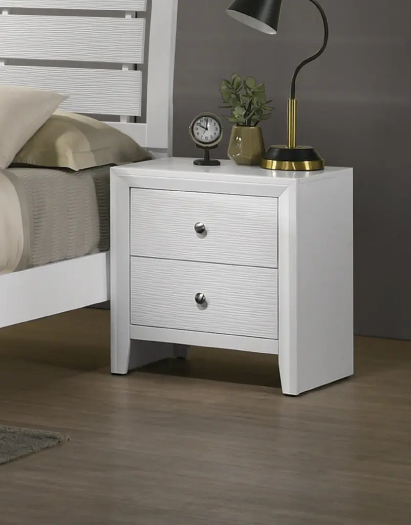 Contemporary Modern 2-Drawer Nightstand White Finish kanepe