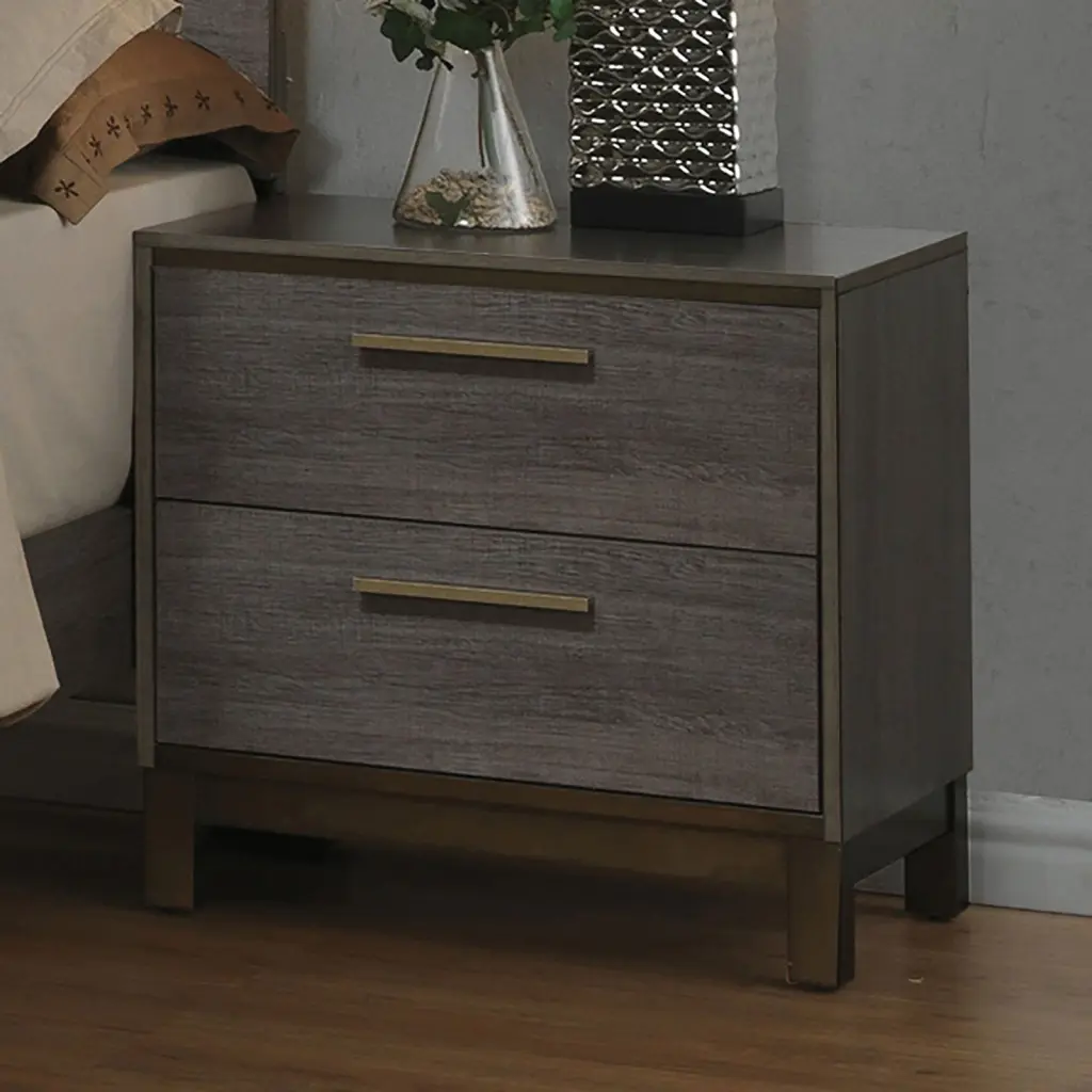 Contemporary Two Tone Antique Gray Nightstand Bedroom Decor kanepe