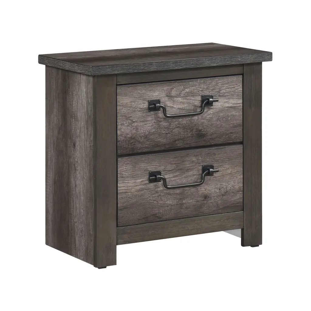 Gray Finish 2 Drawers Storage Nightstand Timberen Home Decor kanepe