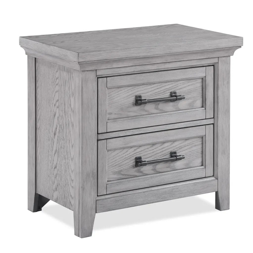 Light Gray Finish Two Drawer Nightstand Timber Bedroom Decor kanepe