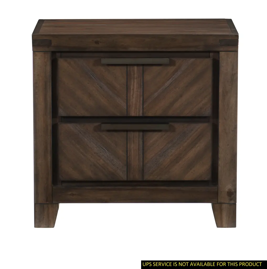 Modern Rustic Design 1Pc Timberen Nightstand Drawers Distressed Espresso Finish kanepe