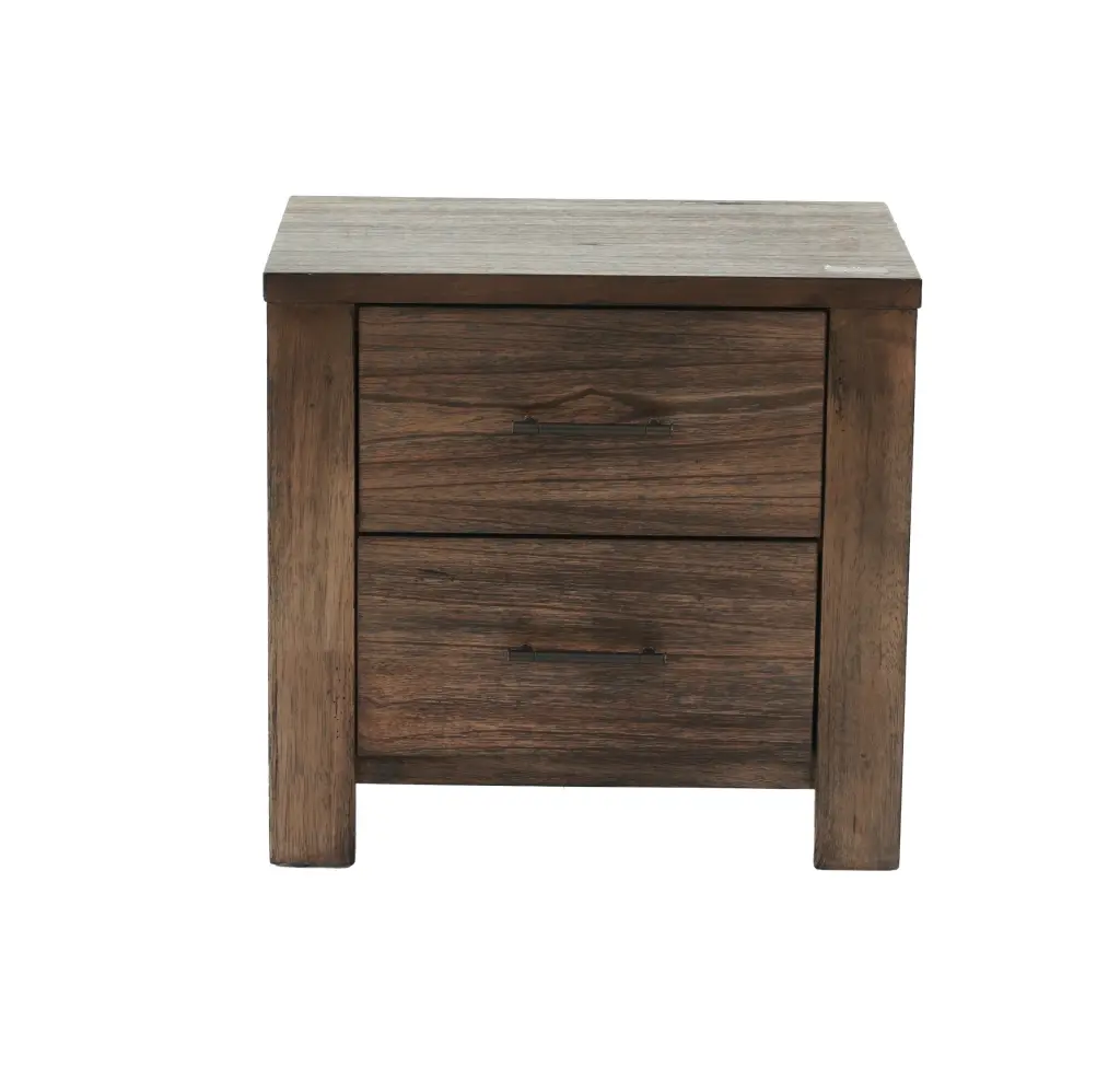 Oak Finish Nightstand 2 Drawers Timber Bedside Table Bedroom Storage kanepe