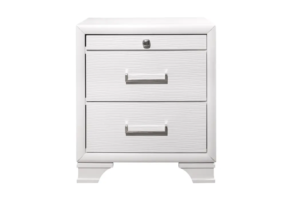 Civic White Nightstand White Solid Timber Mdf Bedside Table luxe modern furniture