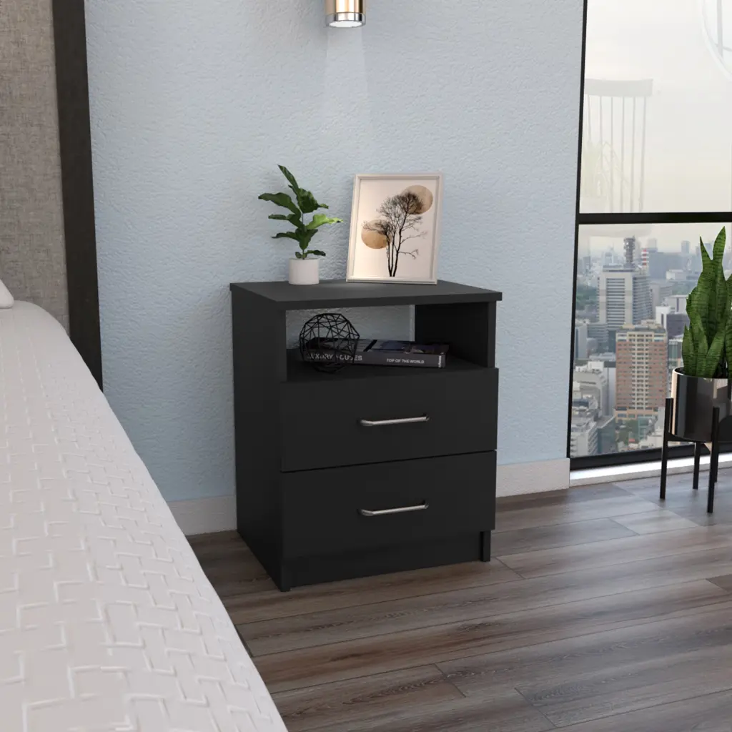 Napoles Nightstand Side Table High Quality Top Two Drawers Modern Design rta mubles colombia
