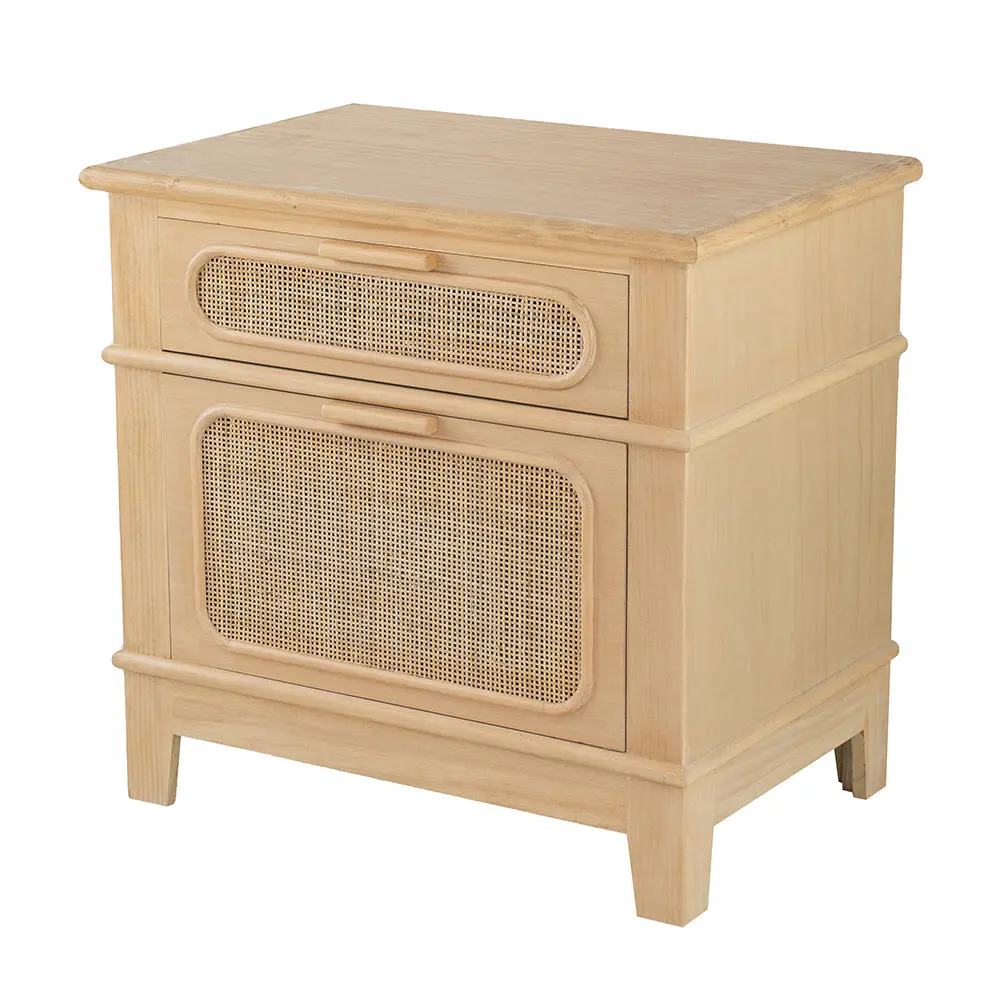 27.5X18X26 Bedside Table Brown Mdf Nightstand Storage w2078