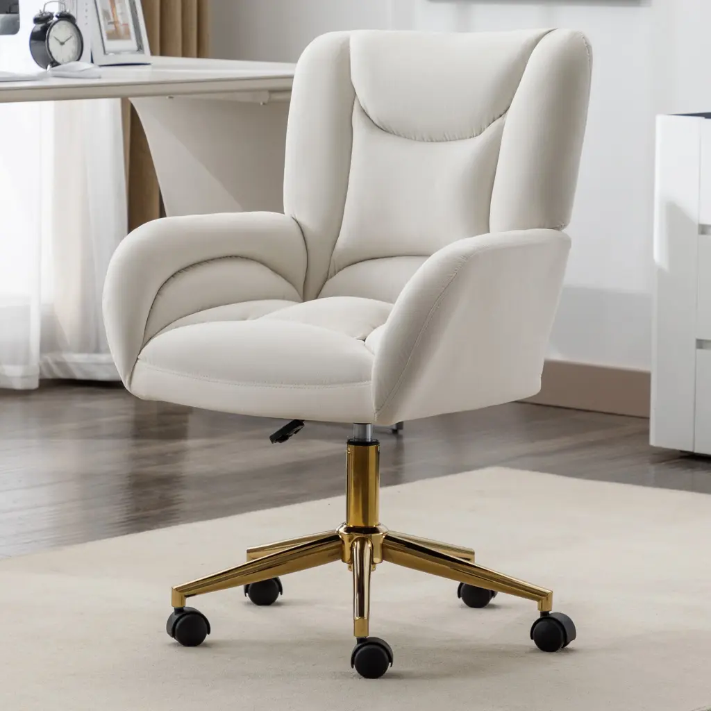 005 Velvet 360 Swivel Home Office Chair Precious Metal Metallic Base dg collection
