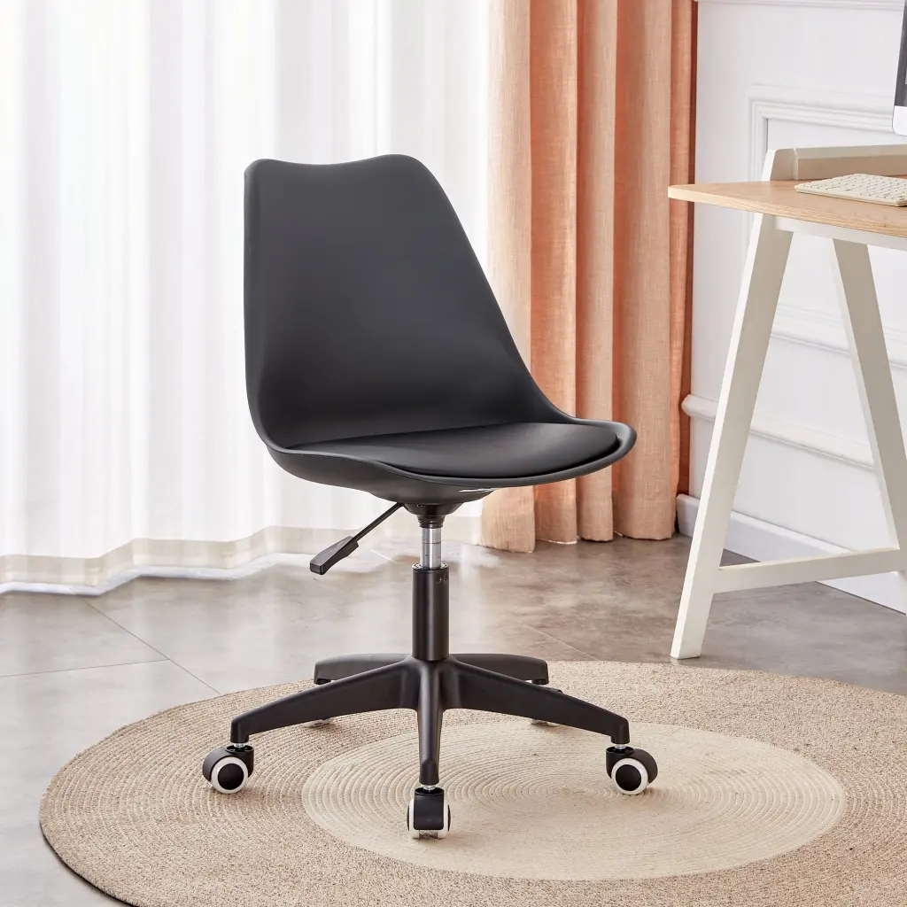 Modern Black Office Chair 360 Swivel Ergonomic Engineer Chair Customizable droom w-1151