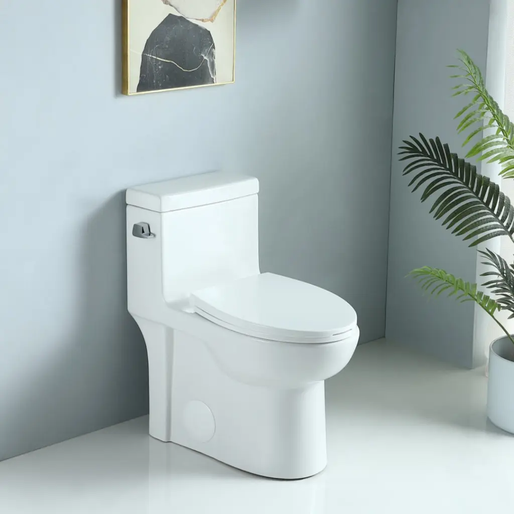 1.28 GPF One Piece Single Flush Water Saving Elongated Toilet bathininc