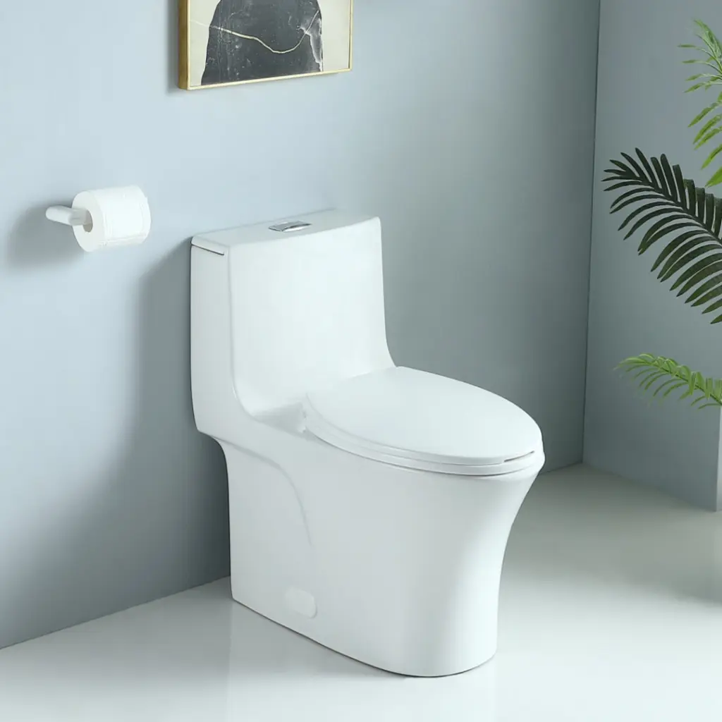 1.1 1.60 GPF Dual Flush One Piece Toilet Water Saving Elongated Comfort bathininc