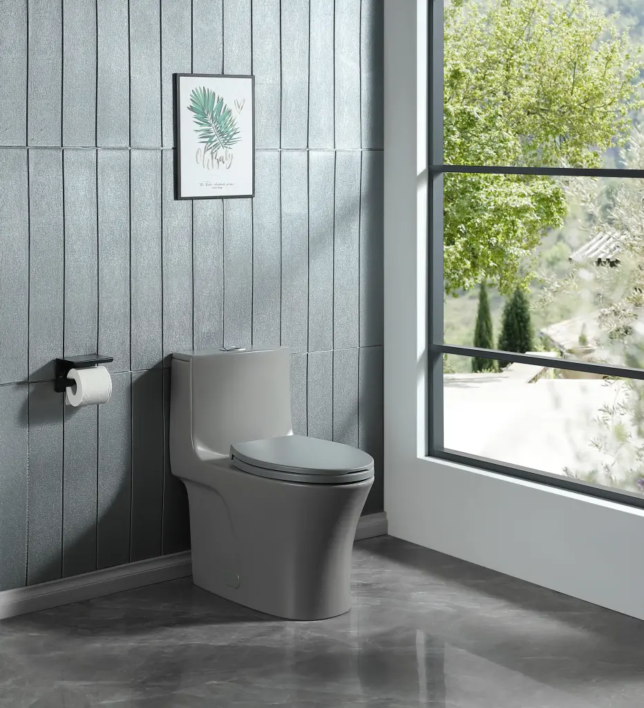 1.1 1.60 GPF Dual Flush One Piece Toilet Water Saving Elongated Comfort bathininc