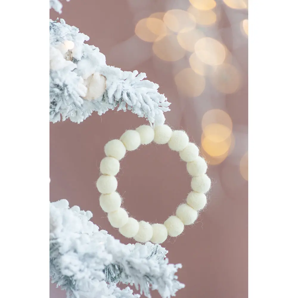 6.7 Inch Cream Ball Wreath Christmas Tree Ornaments Holiday Party Decor evergreen decor