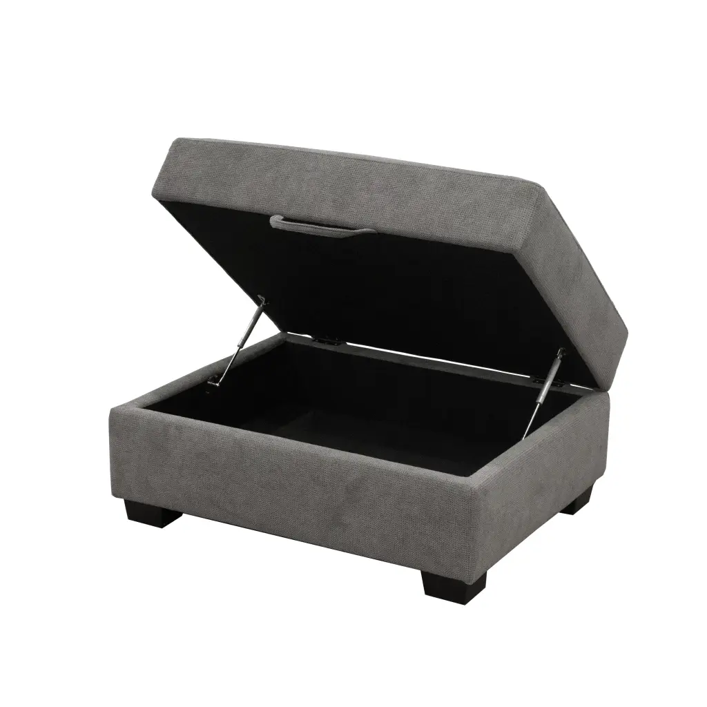 Scottsdale Grey Storage Ottoman Timber Polyester Blend Multi Functional Footrest american homestead furniture