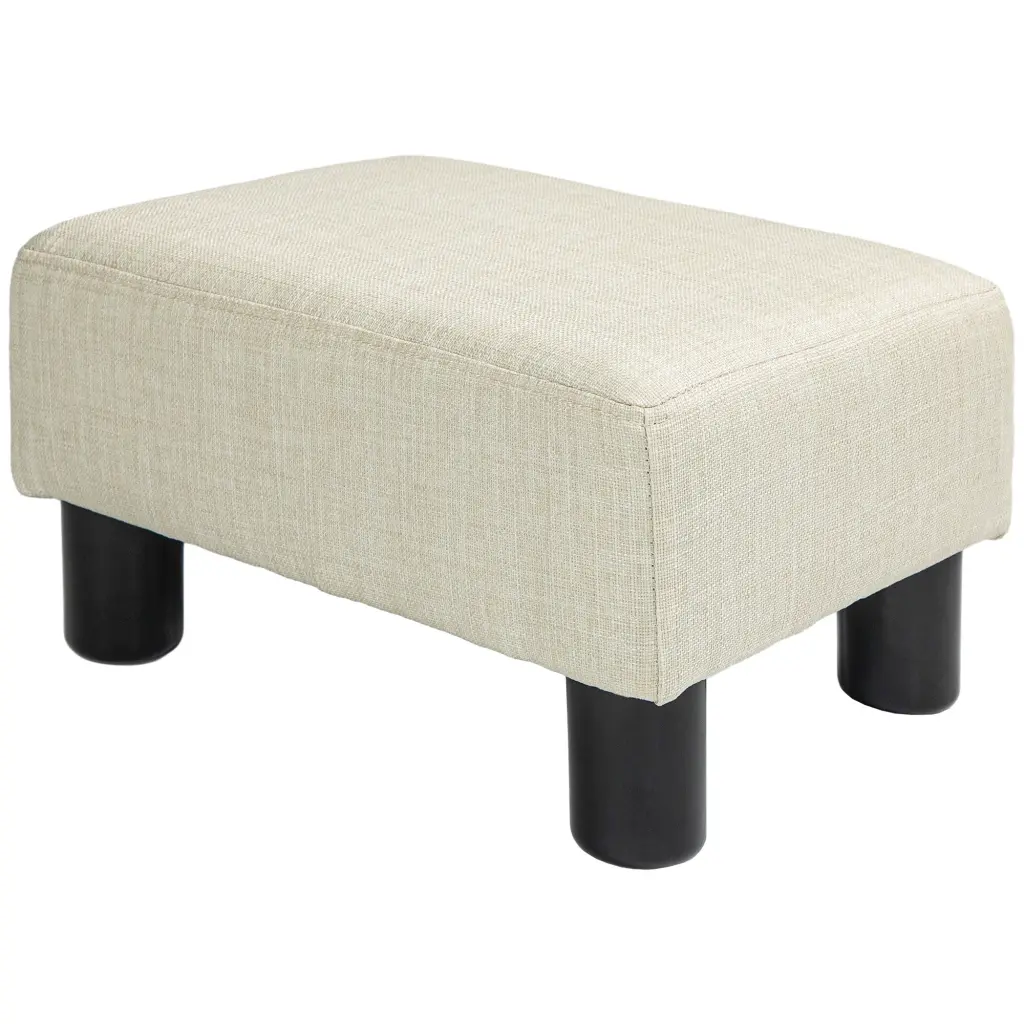 Homcom Ottoman Foot Rest Small Foot Stool Linen Upholstery Living Room aosom business