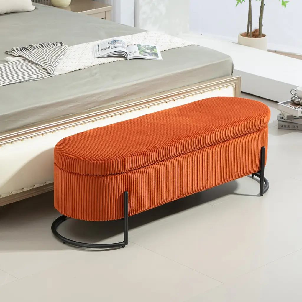 Coolmore Storage Ottoman Bedroom End Bench Upholstered Fabric house hold-w1588