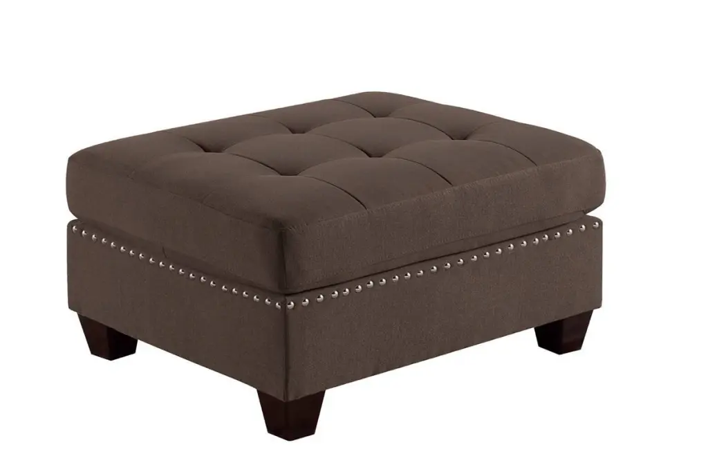 Living Room Home Decor Tufted Ottoman Black Coffee Linen Like Material Storage Footstool kanepe