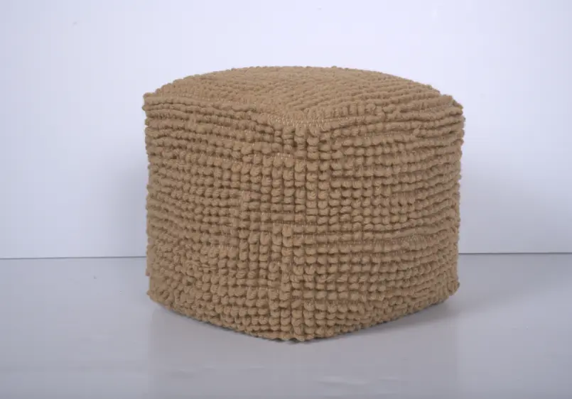 Stellar Square Pouf Natural Material Footstool Ottoman Living Room Decor bazar