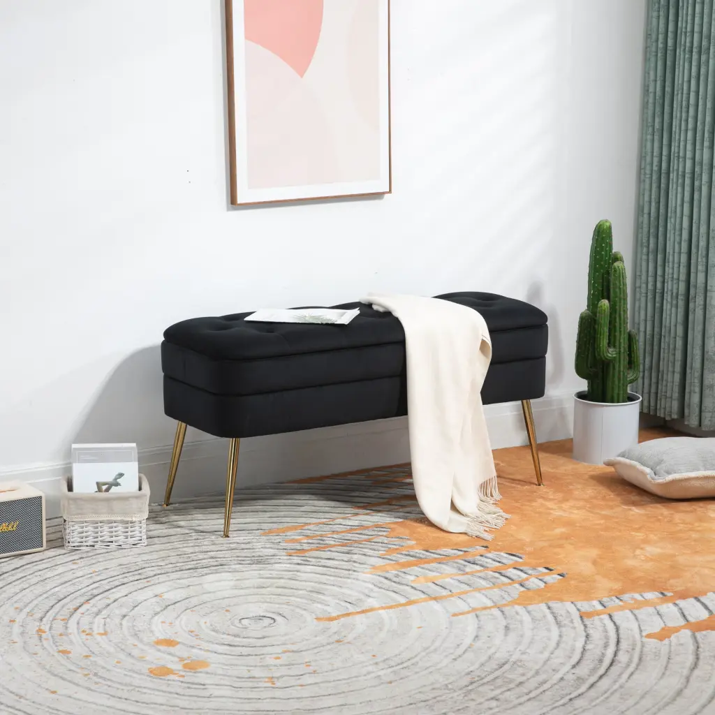 Coolmore Storage Ottoman Bedroom End Bench Upholstered Storage Seat coolmore w-395