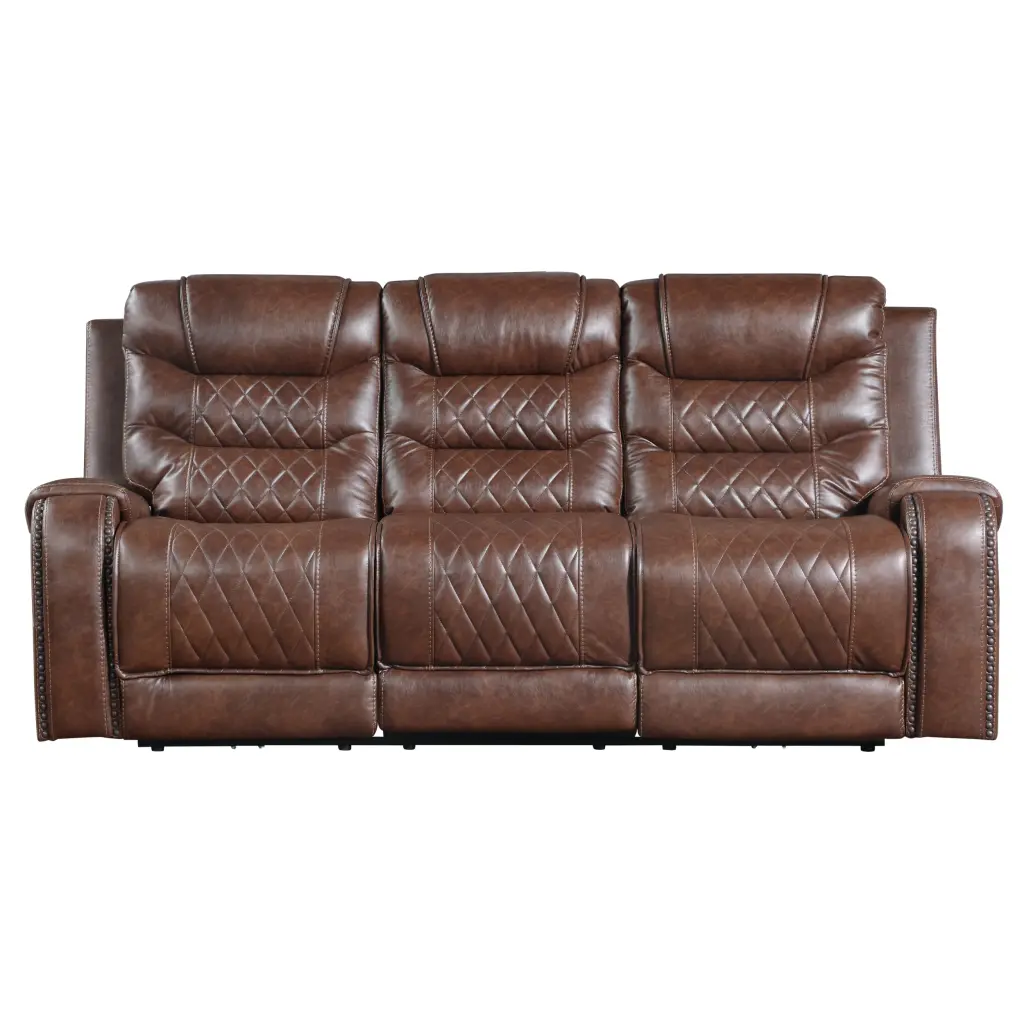 Opulent Living Room Brown Diamond Pattern Stitching 1Pc Pouf Ottoman kanepe