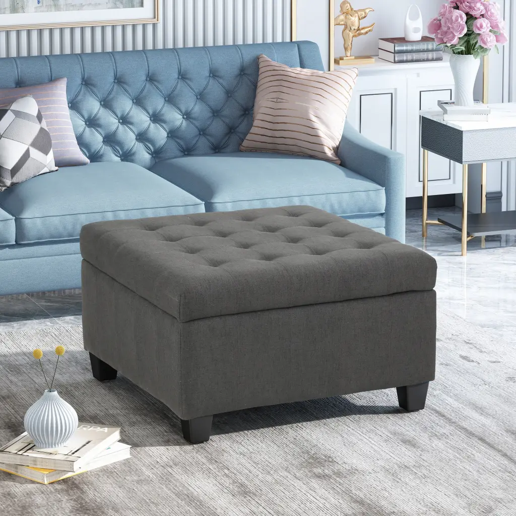 Isabella Ottoman Dark Gray Material nh-an