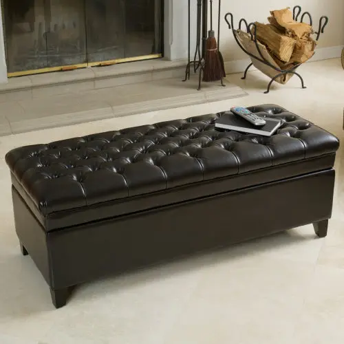 Juliana Storage Ottoman Espresso Hide nh-an