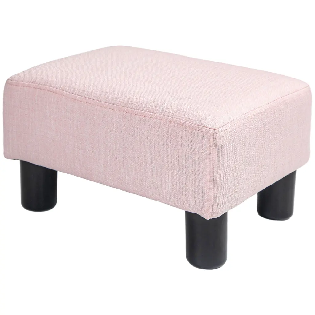 Homcom Ottoman Foot Rest Small Foot Stool Linen Fabric Upholstered aosom business