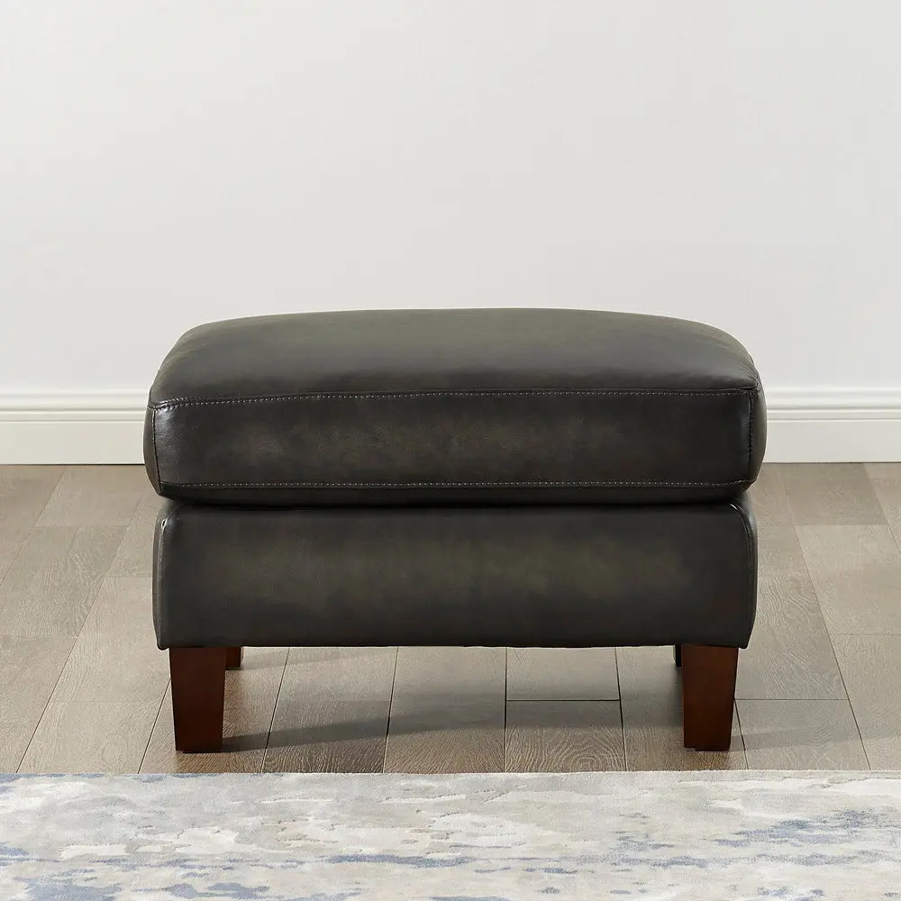 Weldon Hide Ottoman Timber Primary Living Space Solid Grey Eucalyptus hydeline furniture