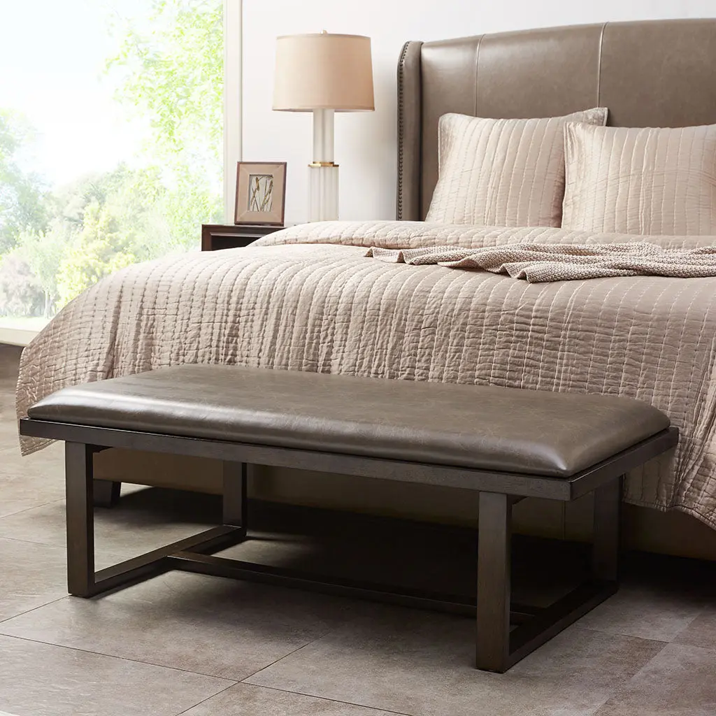 Tracey Ottoman Brown Timber Living Room Footstool jla