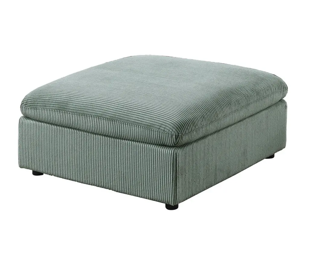 Contemporary Living Room Home Decor Ottoman Sage Hue Corduroy 1Pc Sofa Ottoman kanepe