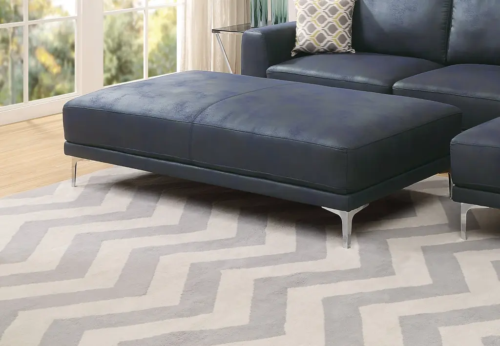 Modern Ink Blue Large Ottoman Metallic Legs 1Pc Cocktail Ottoman Living Room kanepe