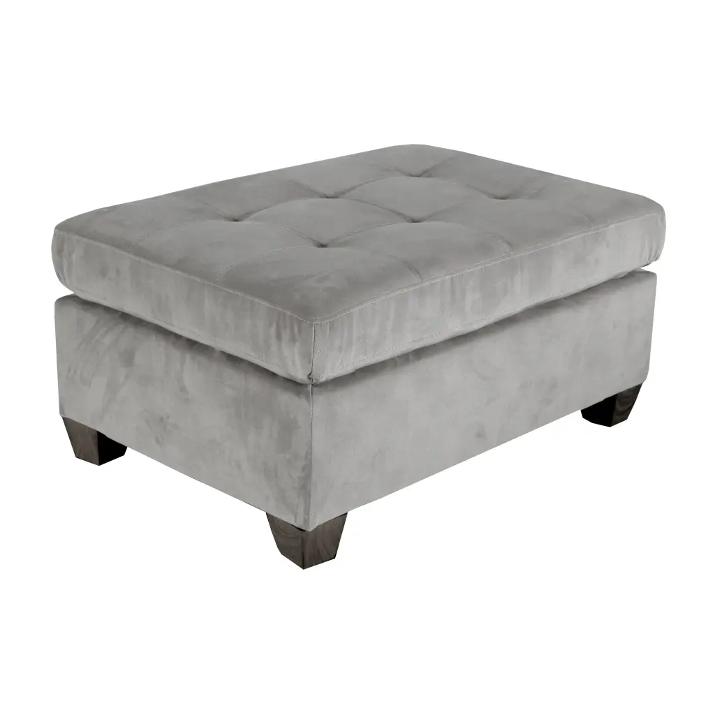 Tufted Ottoman Taupe Microfiber Upholstery Modern Living Room kanepe