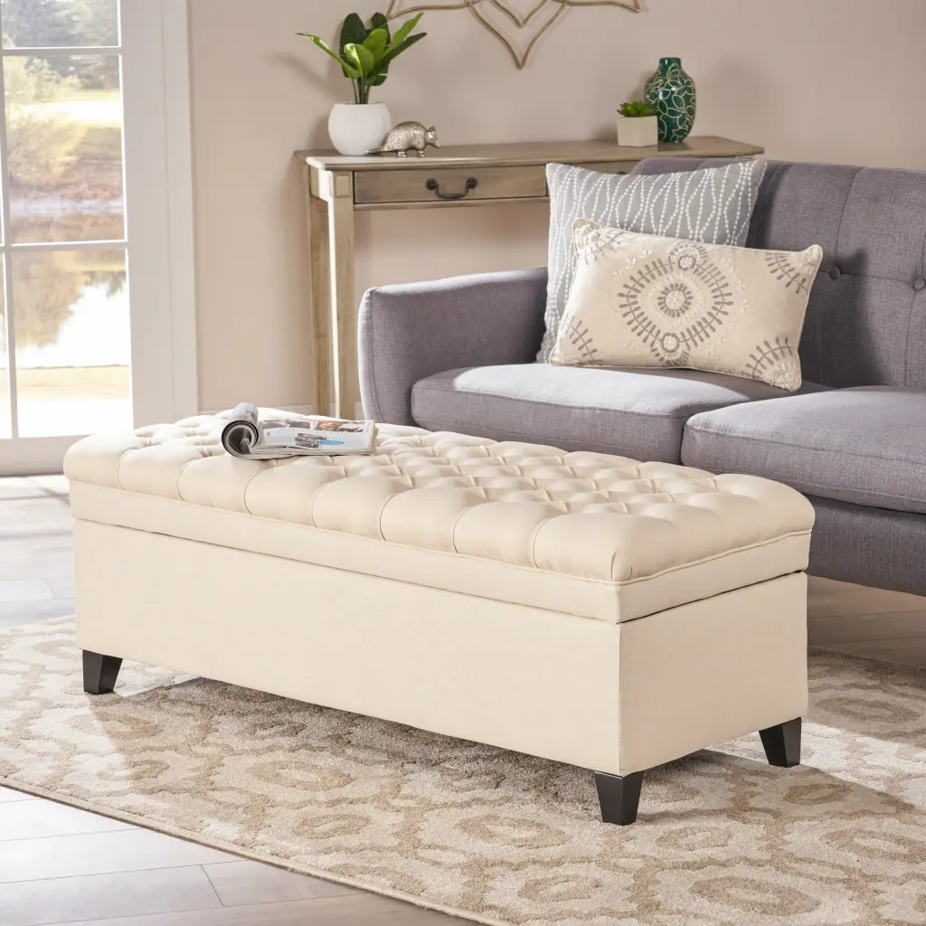 Juliana Storage Ottoman Beige Material nh-an