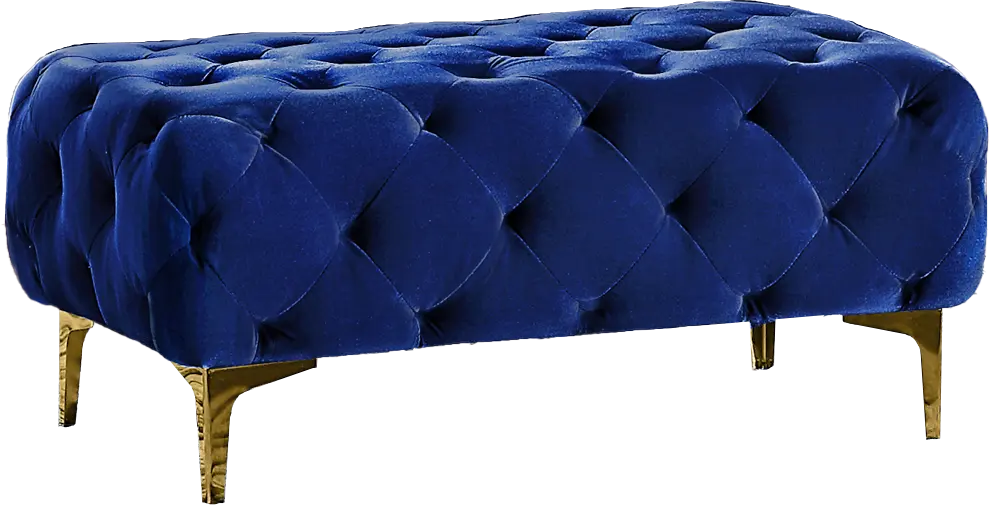 Blue Elegant Velvet Living Room Ottoman Foam Polyester Fill w1241 artisan furniture