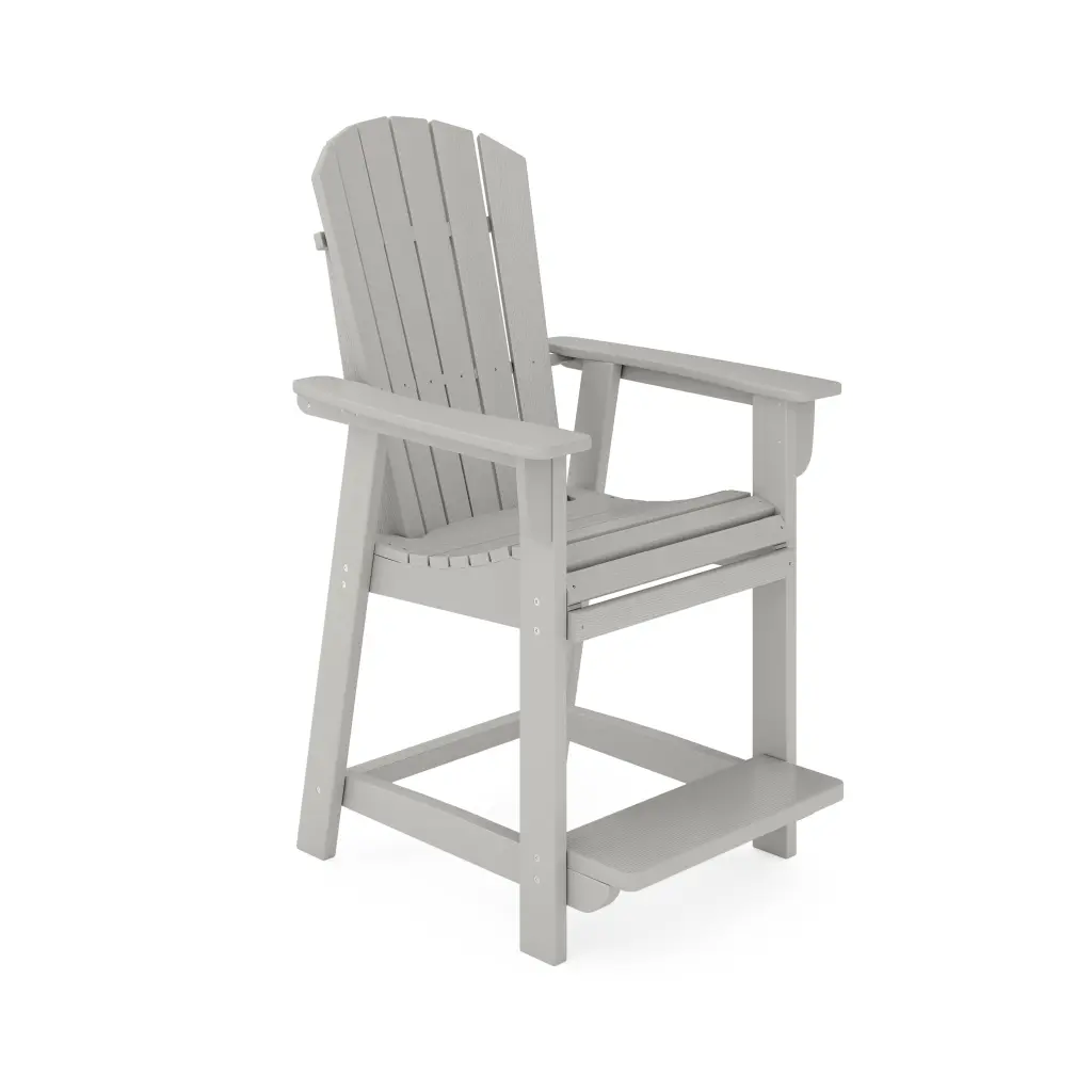 Dark Gray Adirondack Style Counter Chair Chic Hdpe Poly Lumber sopoly