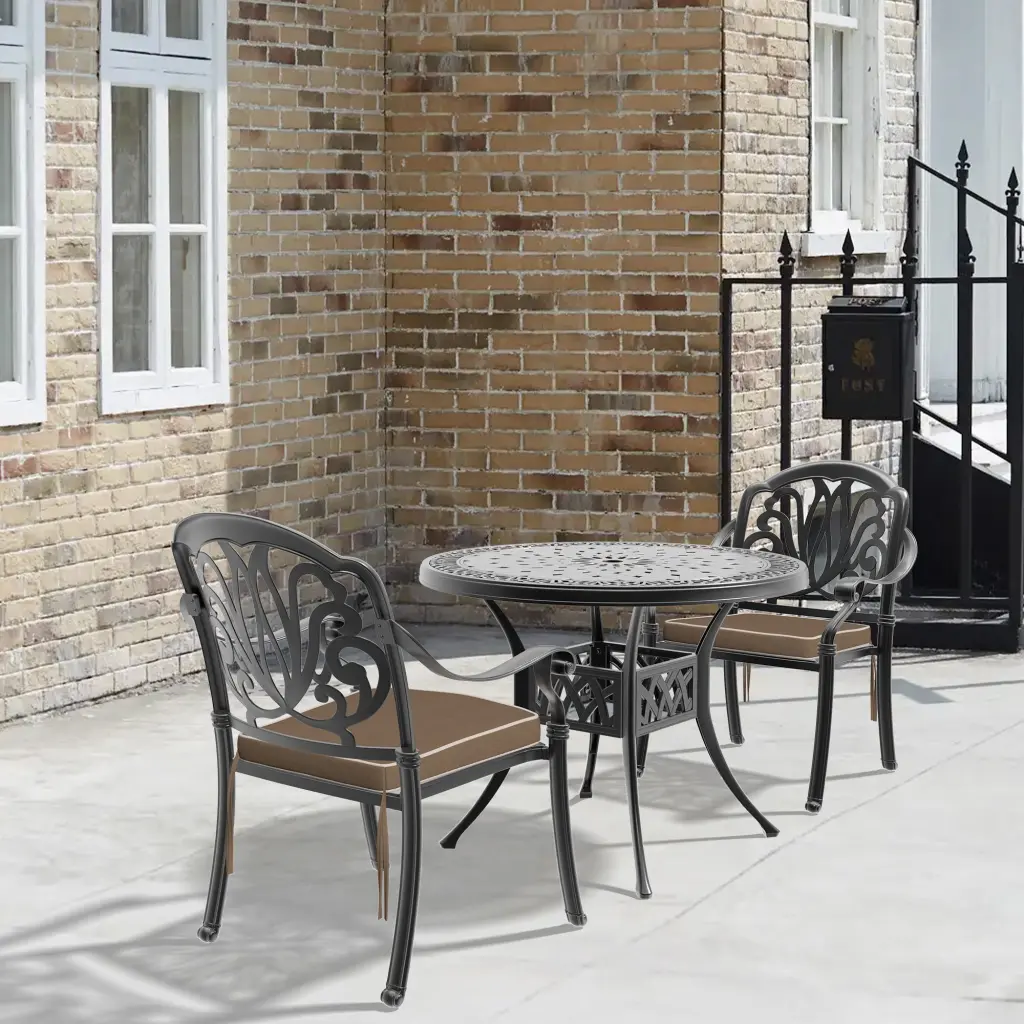 3 Piece Set Random Hues Cushions Light Metal Patio Home Decor nicesure