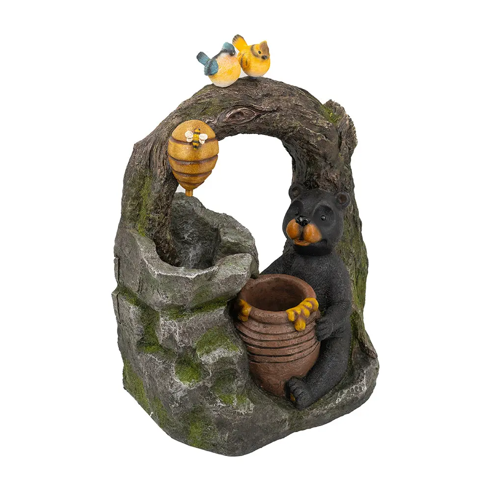 18.5X11.8X22.6 Inch Decorative Two Tiered Water Fountain Timberland Animal Design w2078