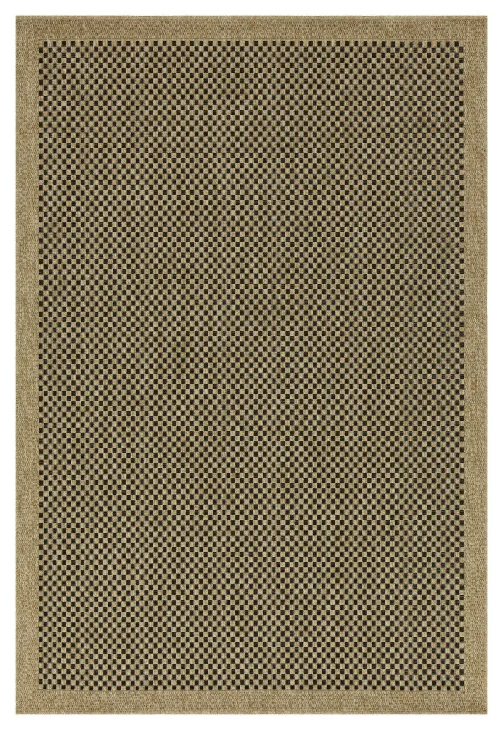 Earth GC NTL1003 Jute Black 5 Ft 3 X 7 Ft 3 Indoor Outdoor Area Rug icona home decor