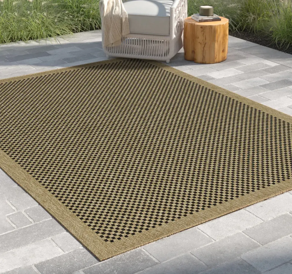 Earth GC NTL1003 Jute Black 7 Ft 10 X 10 Ft 3 Indoor Outdoor Rug icona home decor