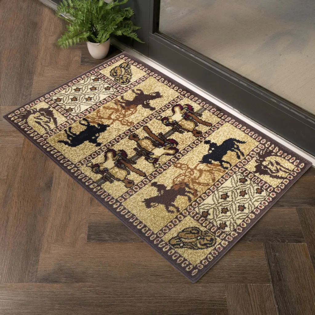 Tribes Gc Yls4009 Beige 2 Ft. X 3 Ft. Southwest Area Rug Beige Polypro Outdoor Rug icona home decor