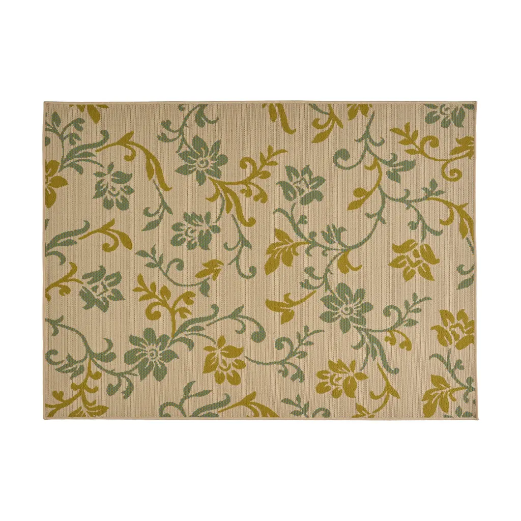 Caspian 5'3 x 7' Ivory Polypropylene Rug - Durable Indoor Outdoor Carpet nh-kisa