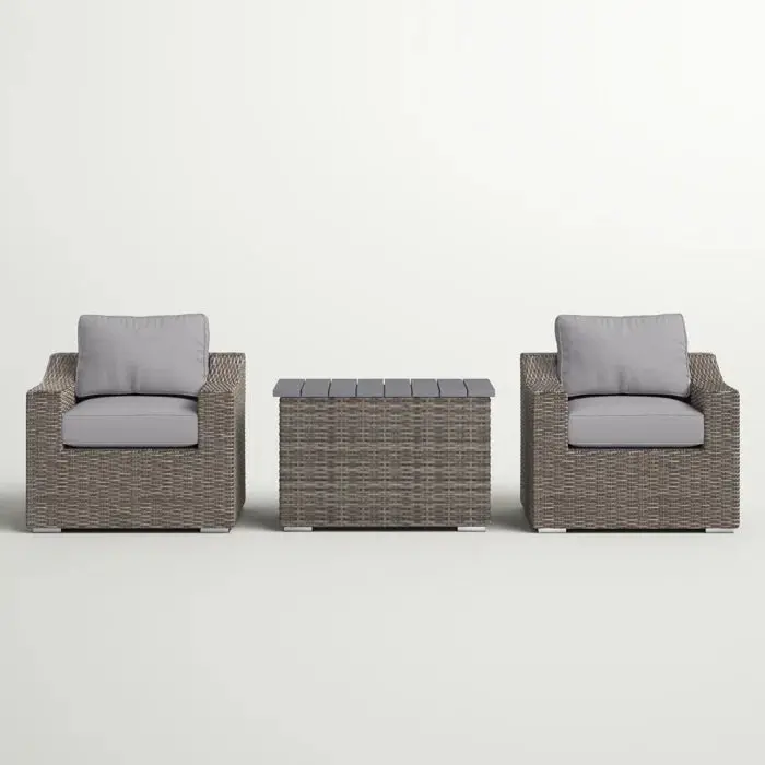 Stylish Rattan Wicker 2 Person Seating Group Plush Cushions lsi patio furniture