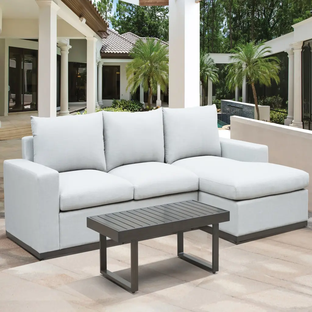 Luxurious Outdoor Chofa Sofa Chaise Generously Scaled Stain And Fade Resistant Patio Furniture steve silver furniture