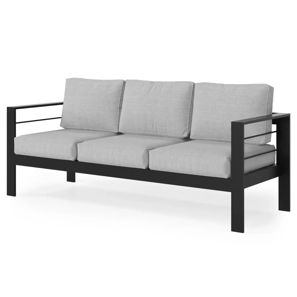 Patio Sofa Light Metal Outdoor Sofa 3 Seats All Weather tradeber