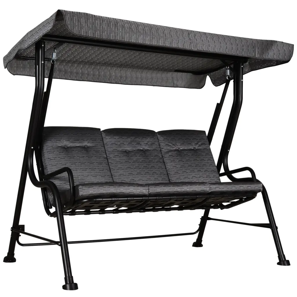 Outsunny 3 Seat Patio Swing Chair - Adjustable Outdoor Glider aosom business