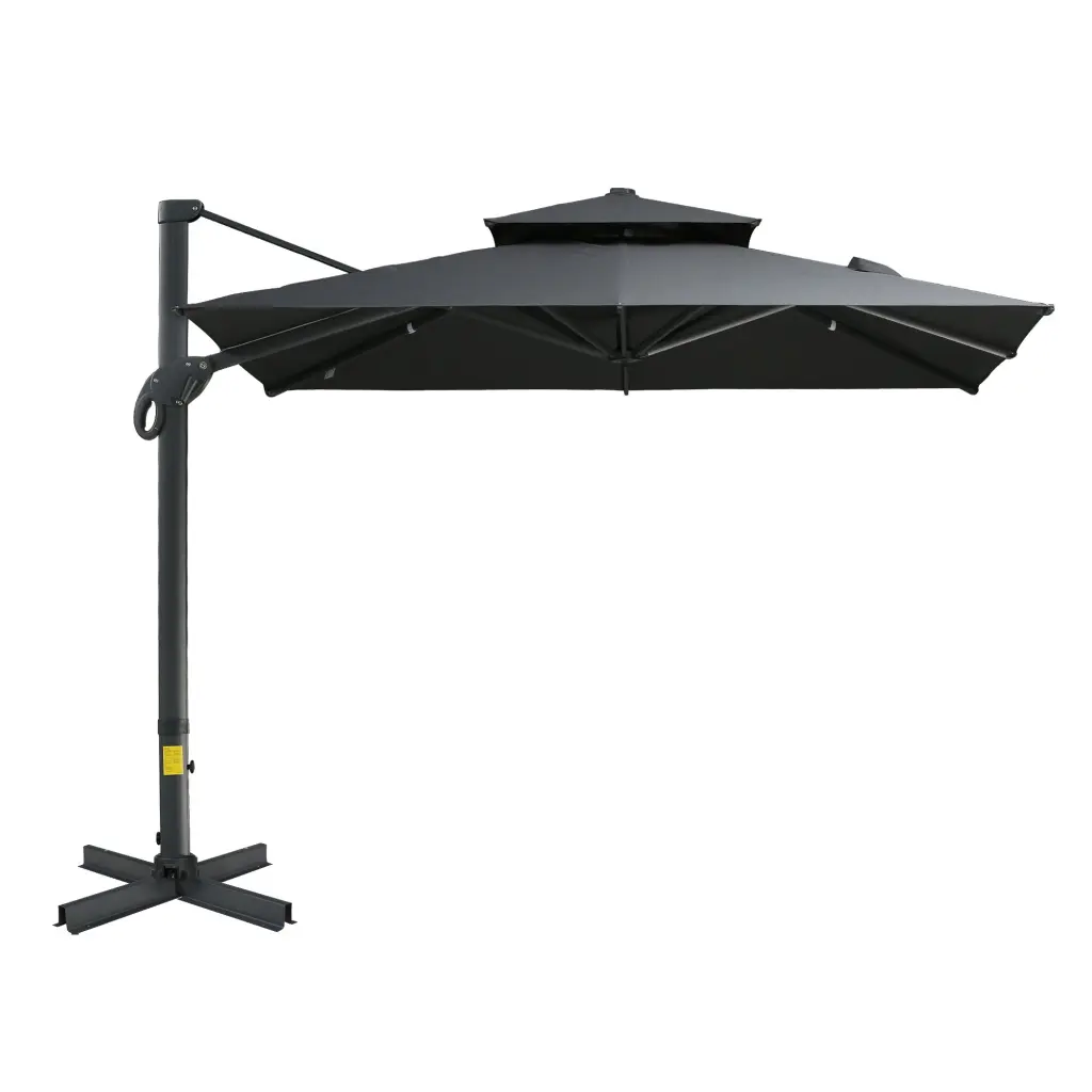 10Ft Offset Patio Umbrella Hanging Cantilever Umbrella Square Shape aosom business