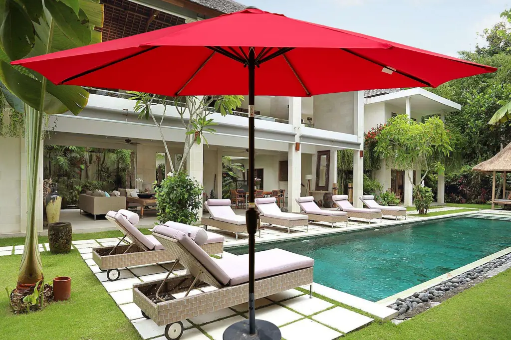 Outdoor Patio Umbrella 10Ft 3M Without Flap 8 Ribs Tilt Garden w-s industry