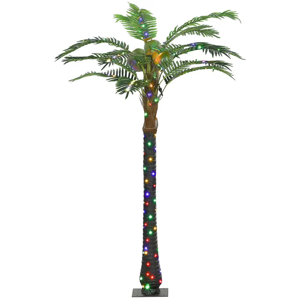 Outsunny 6 Foot Artificial Lighted Palm Tree 3 Coconuts 240 LED aosom business